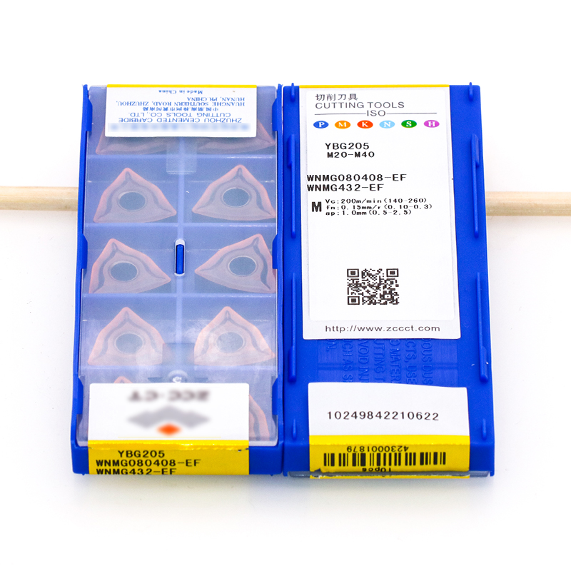 WNMG080408-EF YBG205 Carbide Inserts lathe tools for steel and stainless steel machining 