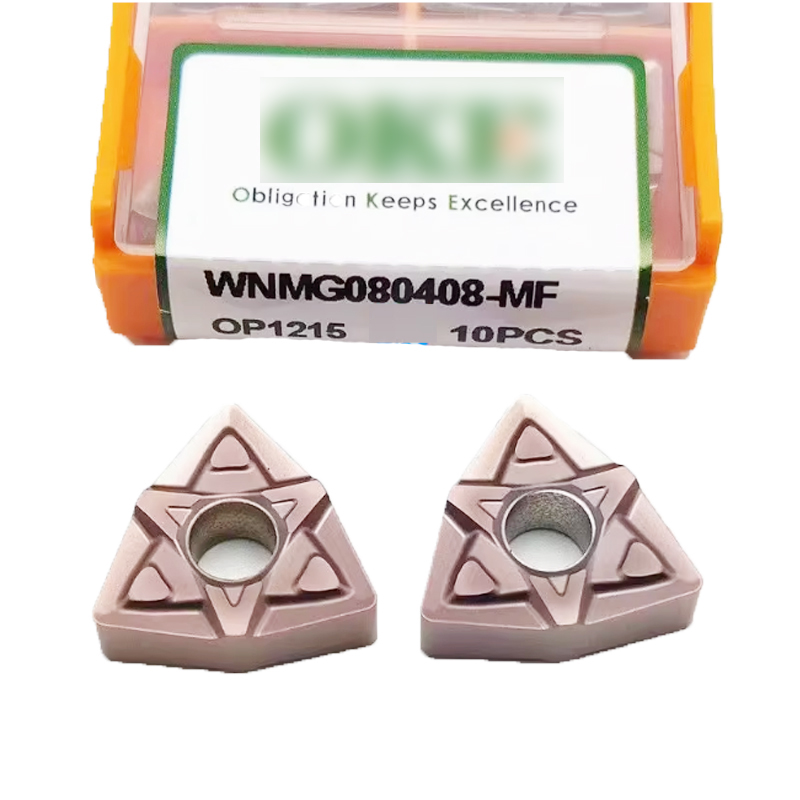 Wnmg080408-MF OP1215 OKE Genuine CNC Turning Inserts  Peach Shape Steel Parts Stainless Steel Boring